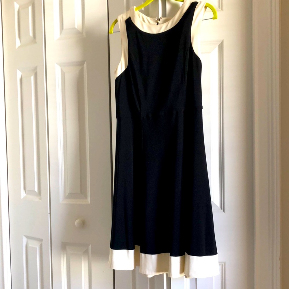 Tommy Hilfiger cocktail dress - very cute with swing bottom. Black and cream.